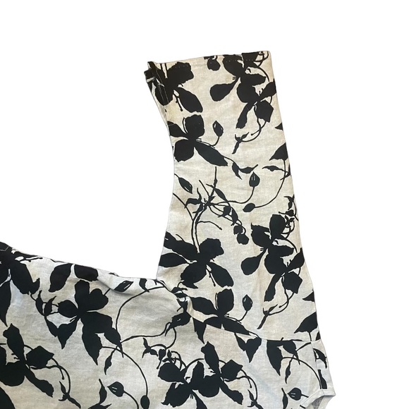 CTC Linens Women's Floral Black and White Pattern Design Top Blouse Size Large - Picture 3 of 8